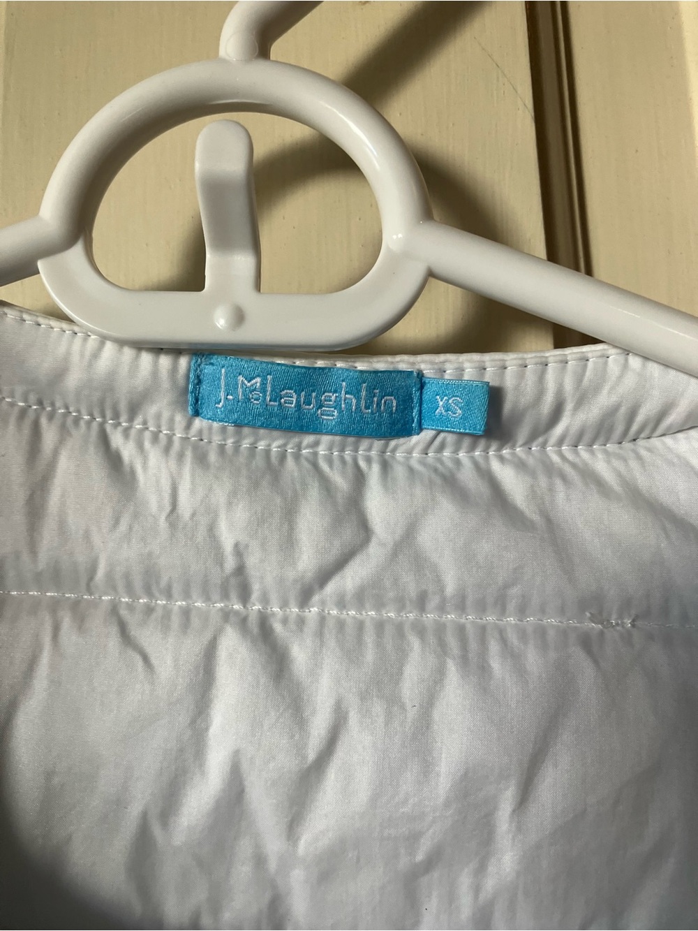 J. McLaughlin Blue & White Geometric Quilted Full-Zip Nylon Jacket XS - Picture 4 of 5